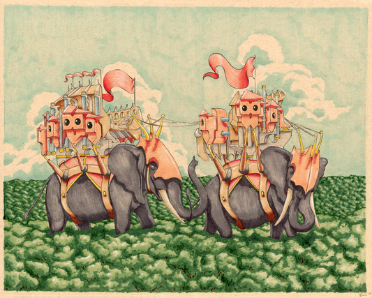 Elephant Convoy 8" x 10" Print
