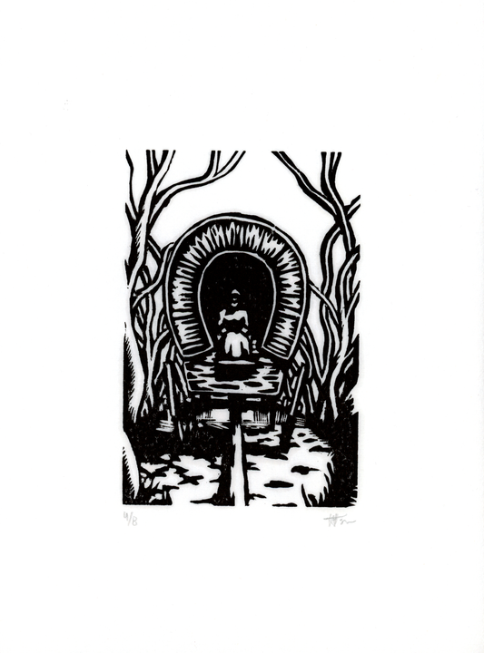 Covered Wagon Block Print